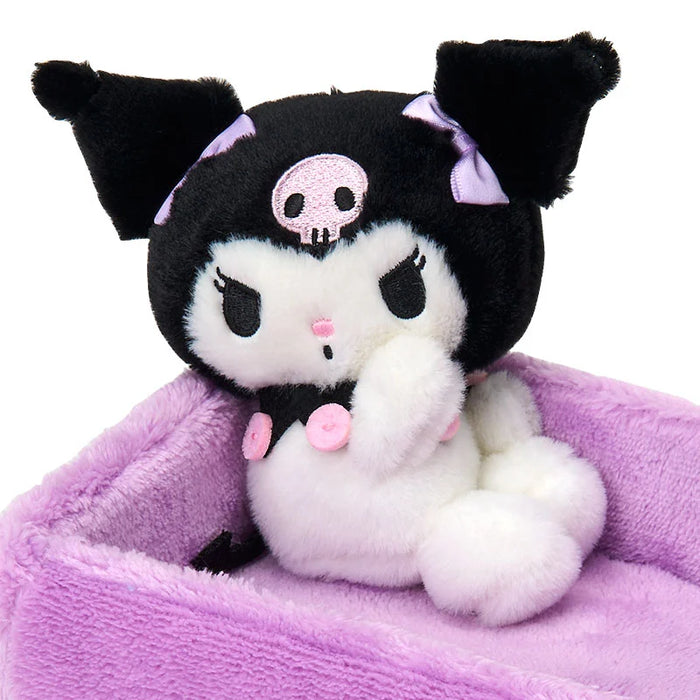 Japan Sanrio - Fluffy Kuromi Small item Case with Mascot (Square)