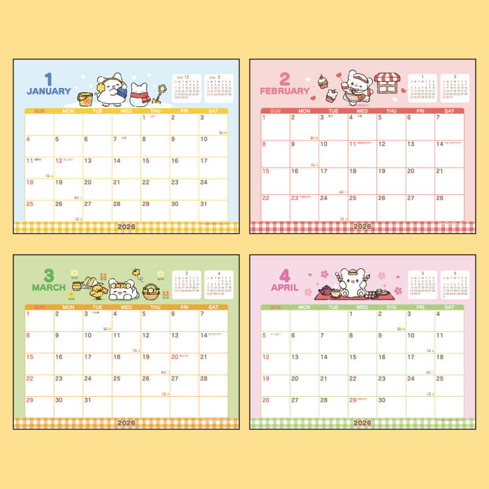 Japan Sanrio - Calendar & Planner 2026 x Hanamaruobake Ring Calendar 2026