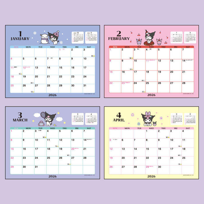 Japan Sanrio - Calendar & Planner 2026 x Kuromi Ring Calendar 2026