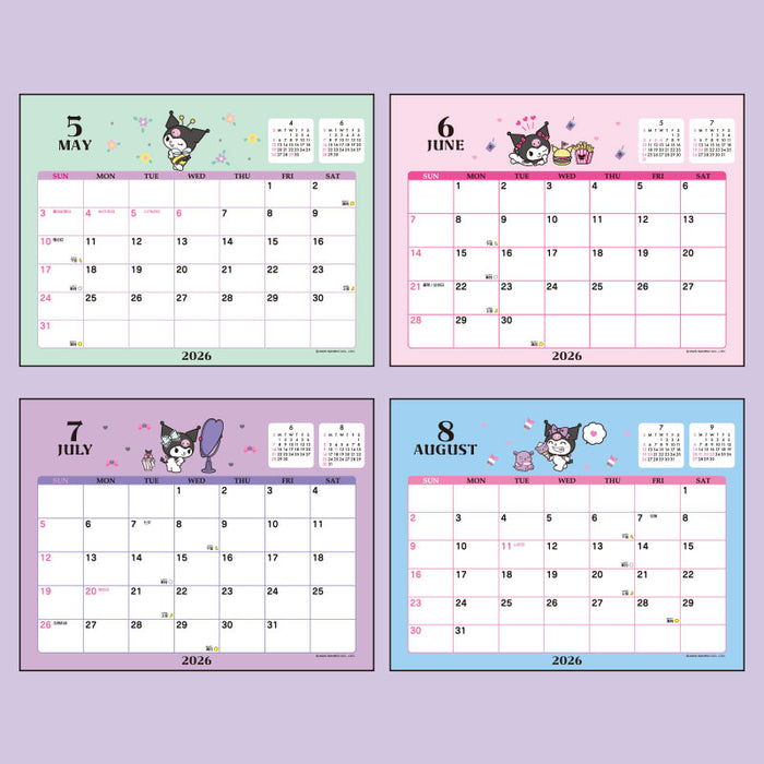 Japan Sanrio - Calendar & Planner 2026 x Kuromi Ring Calendar 2026