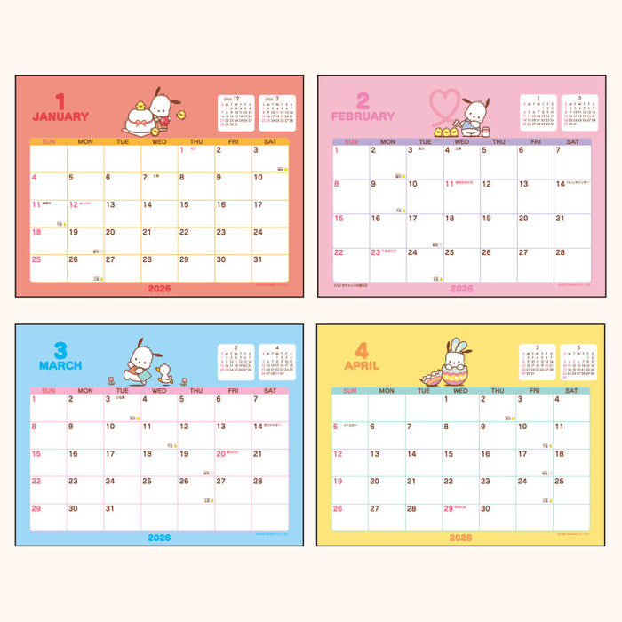 Japan Sanrio - Calendar & Planner 2026 x Pochacco Ring Calendar 2026