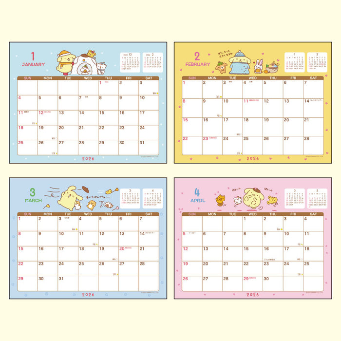 Japan Sanrio - Calendar & Planner 2026 x Pompompurin Ring Calendar 2026