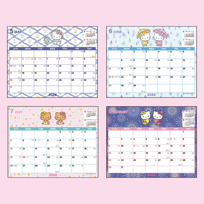 Japan Sanrio - Calendar & Planner 2026 x Hello Kitty Sheet Calendar 2026