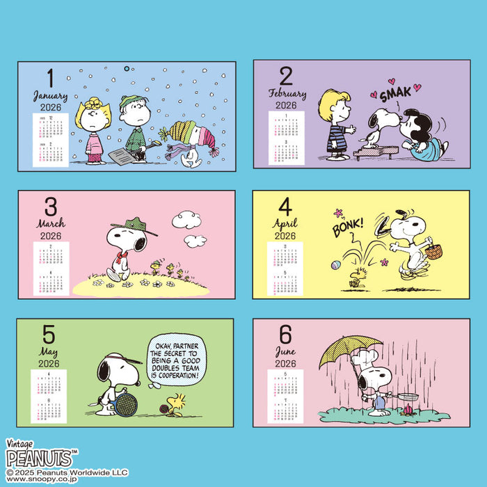 Japan Sanrio - Calendar & Planner 2026 x Snoopy Wall Calendar Horizontal 2026