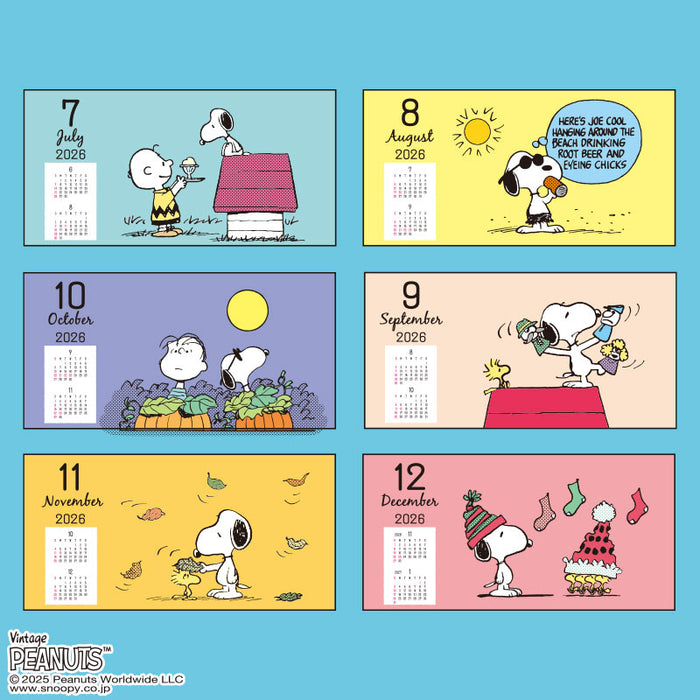 Japan Sanrio - Calendar & Planner 2026 x Snoopy Wall Calendar Horizontal 2026