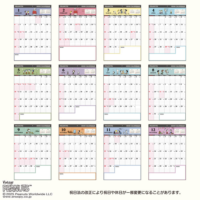 Japan Sanrio - Calendar & Planner 2026 x Snoopy Write Calendar 2026