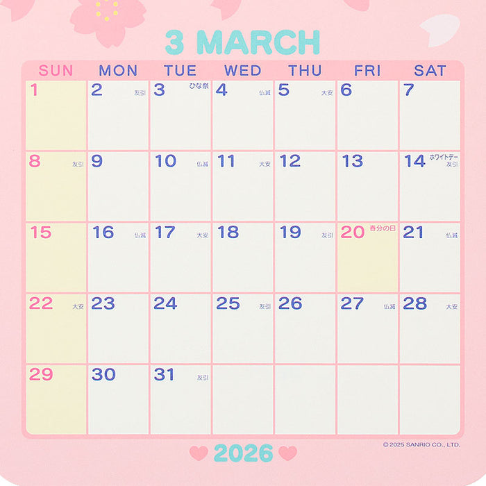 Japan Sanrio - Calendar & Planner 2026 x Hello Kitty Die-cut Calendar 2026