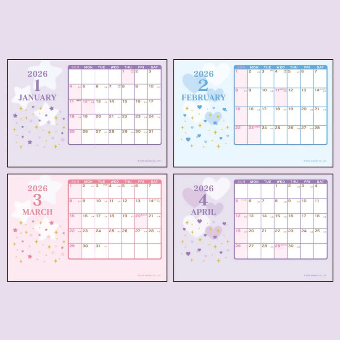 Japan Sanrio - Calendar & Planner 2026 x Kuromi Calendar with Mascot