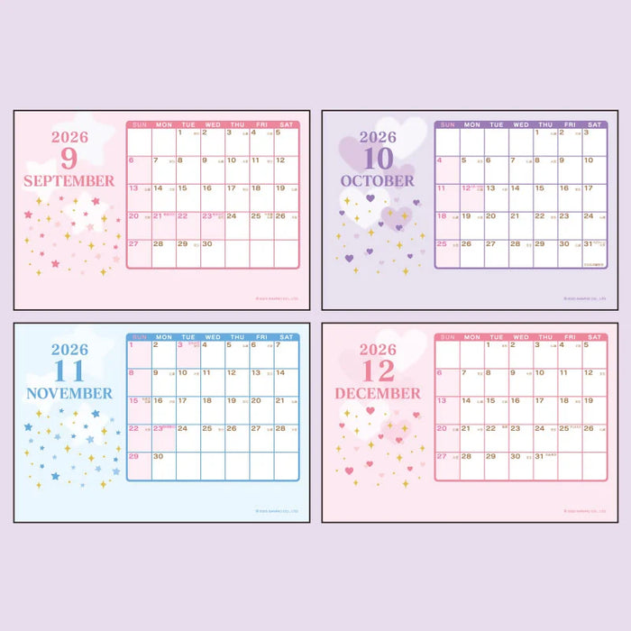 Japan Sanrio - Calendar & Planner 2026 x Kuromi Calendar with Mascot