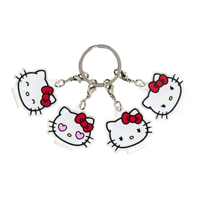Japan Sanrio - Hello Kitty 4-Piece Acrylic Keychain (Face)