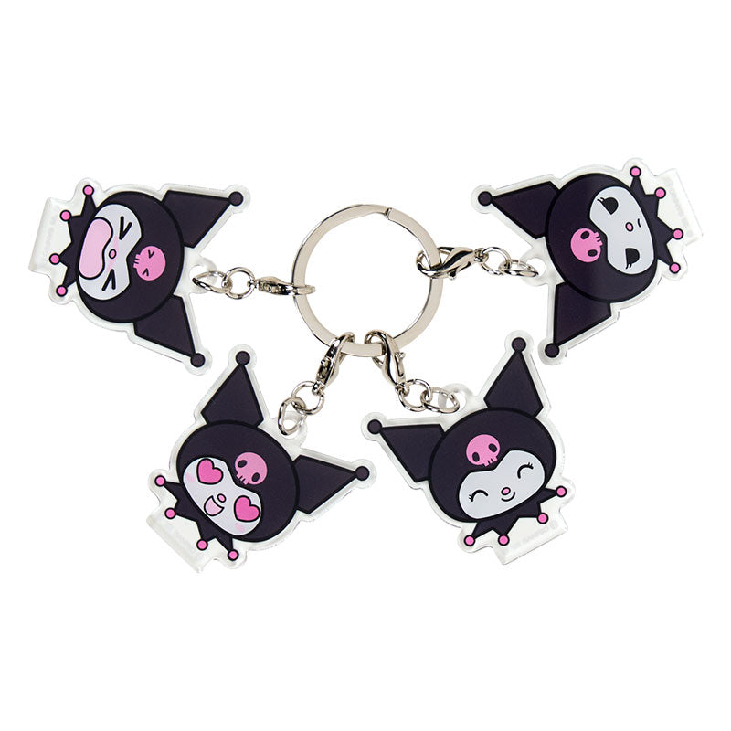 Japan Sanrio - Kuromi 4-Piece Acrylic Keychain (Face)