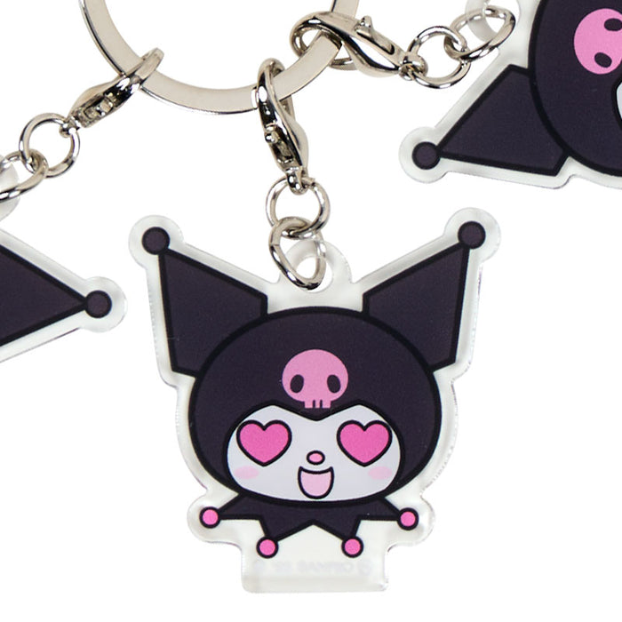Japan Sanrio - Kuromi 4-Piece Acrylic Keychain (Face)