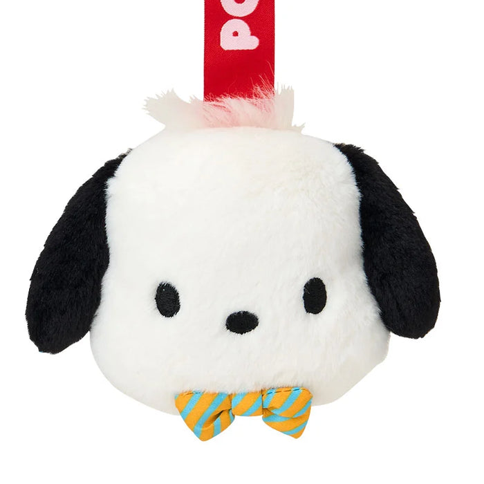 Japan Sanrio - Pochacco Face Tag  Plush Keychain