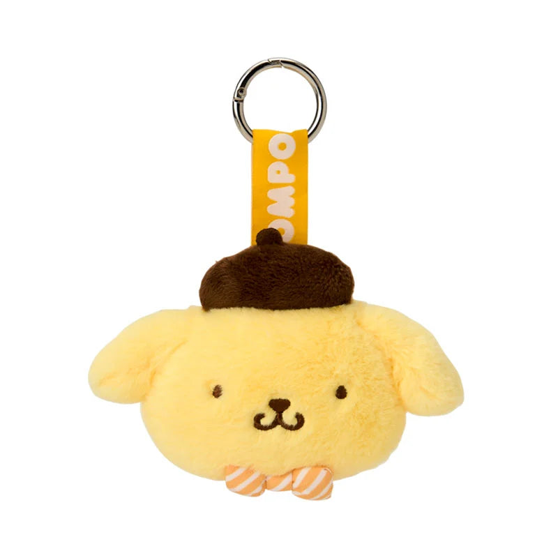 Japan Sanrio - Pompompurin Face Tag  Plush Keychain