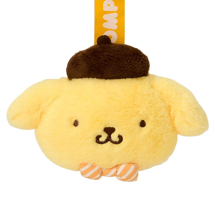 Japan Sanrio - Pompompurin Face Tag  Plush Keychain