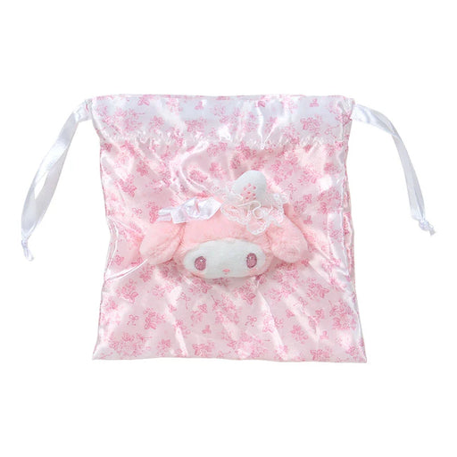 Japan Sanrio - My Melody Boa Face Drawstring Bag (White Strawberry Tea Time)