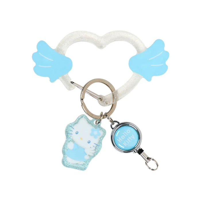 Japan Sanrio - Hello Kitty Acrylic Carabiner with Reel (Sparkling Angel) Color: Silver