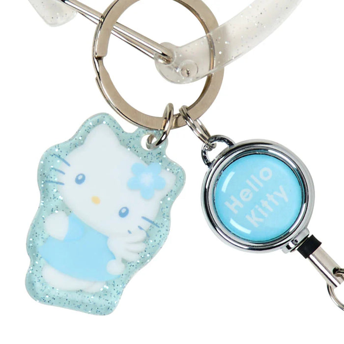Japan Sanrio - Hello Kitty Acrylic Carabiner with Reel (Sparkling Angel) Color: Silver