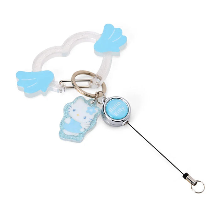 Japan Sanrio - Hello Kitty Acrylic Carabiner with Reel (Sparkling Angel) Color: Blue
