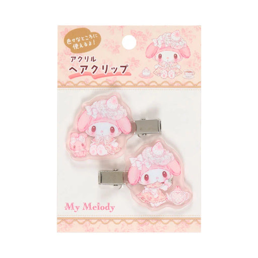 Japan Sanrio - My Melody Acrylic Hair Clip (White Strawberry Tea Time)