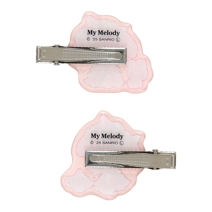 Japan Sanrio - My Melody Acrylic Hair Clip (White Strawberry Tea Time)