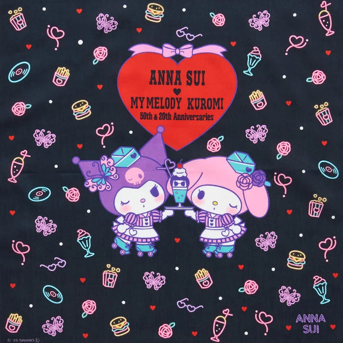 Japan Sanrio - My Melody & Kuromi ANNA SUI ANNA SUI Handkerchief (Neon)
