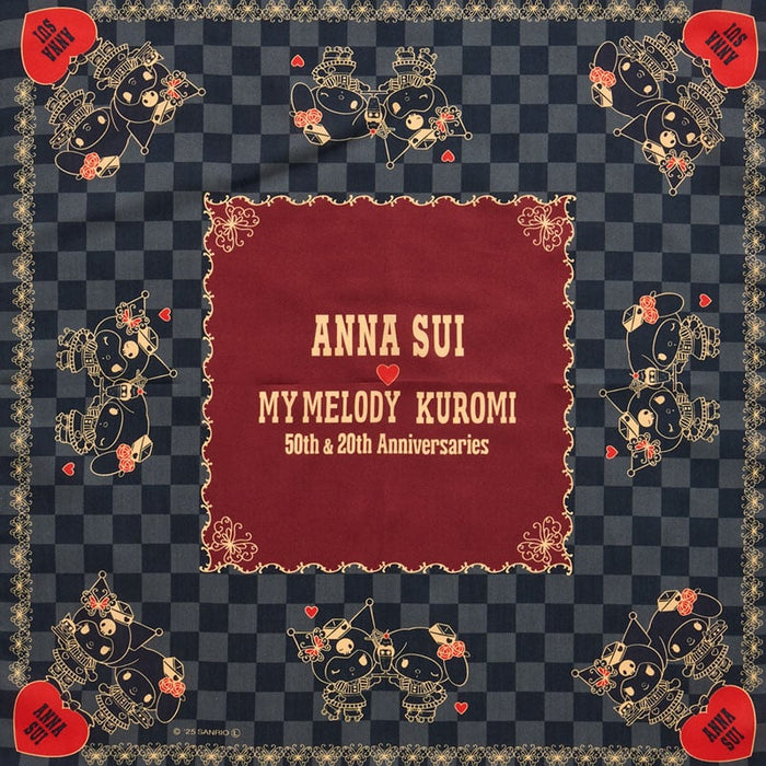 Japan Sanrio - My Melody & Kuromi ANNA SUI ANNA SUI Handkerchief (Checkered)