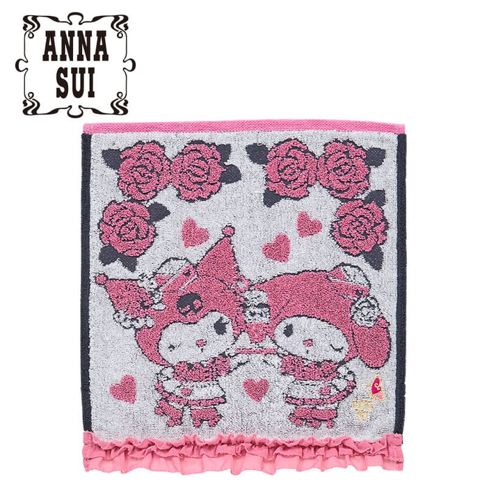 Japan Sanrio - My Melody & Kuromi ANNA SUI Towel Handkerchief (Ruffle) Color: Pink