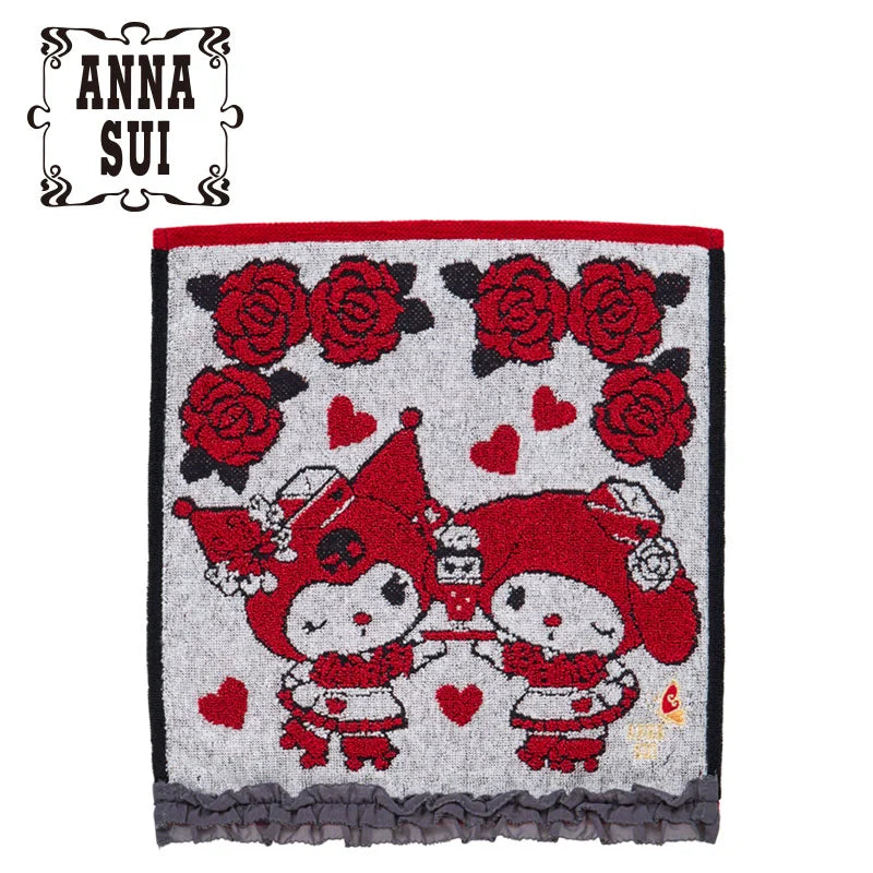 Japan Sanrio - My Melody & Kuromi ANNA SUI Towel Handkerchief (Ruffle) Color: Red