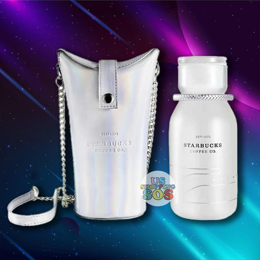 Starbucks China - Astronaut 2021 - 17. Frosted Glass Bottle 390ml & Crossbody Pouch