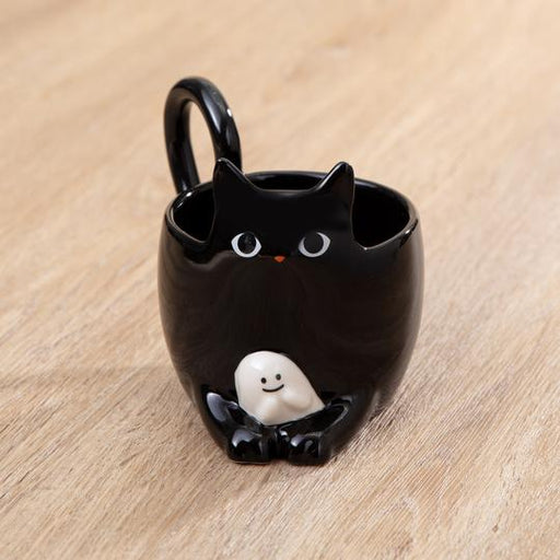 Starbucks Hong Kong - The Timid Ghost Collection x Black Cat Holding Ghost Mug 10oz