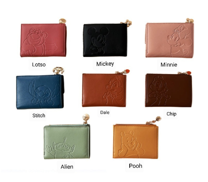 Taiwan Disney Collaboration - SB Disney Character Engraved Leather Short Wallets (8 Styles)