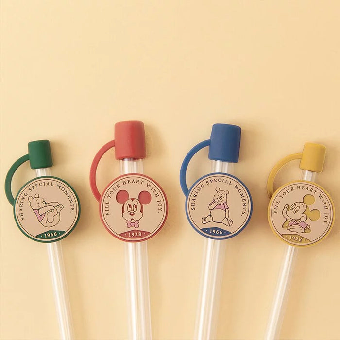Taiwan Disney Collaboration - Oolab Disney Retro Series - Ceramic Easy Clean Straw Cup Silicone Straw Cap - 4 Styles