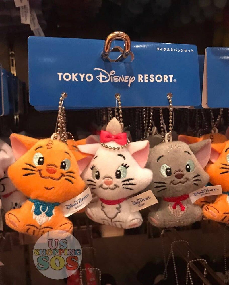 TDR - Plush Keychains Set - Marie, Berlioz, and Toulouse
