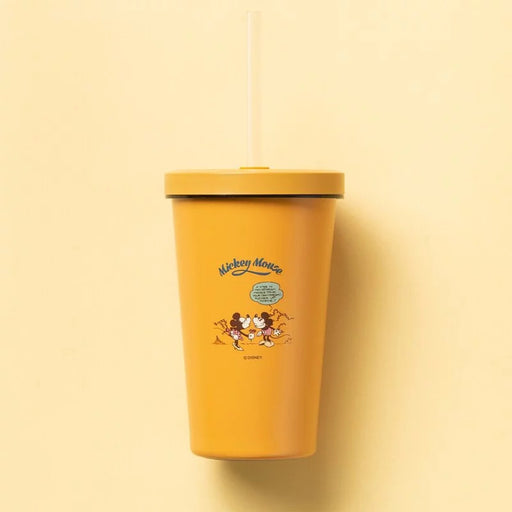 Taiwan Disney Collaboration - Oolab Disney Retro Series - Mickey & Minnie 550ML Ceramic Easy Clean Straw Cup - Yellow