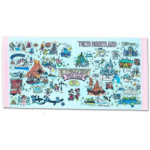 TDR - Tokyo Disney Resort Fun Map Collection - Bath Towel