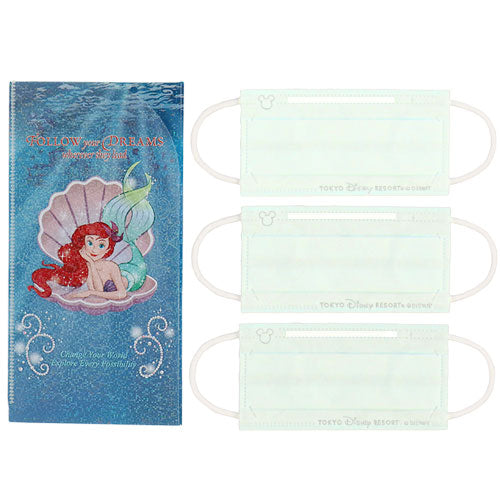 TDR - The Little Mermaid Ariel "Follow Your Dreams Whenever they Lead" Collection x Mask Case with 3 Masks Set
