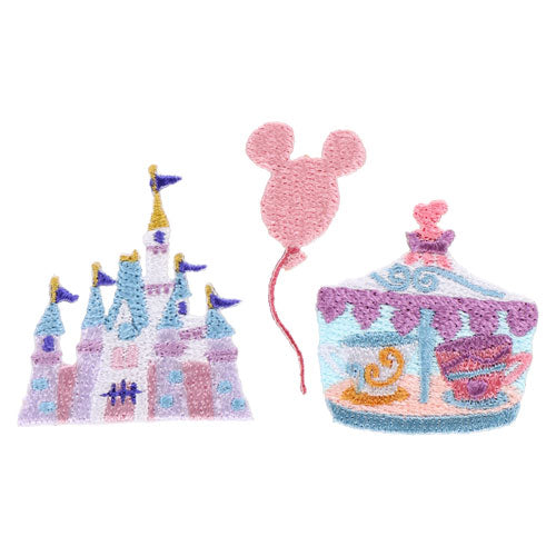 TDR - Disney Handycraft Collection x Patch Set (Castle, Balloon & Mad Hatter Tea Party)