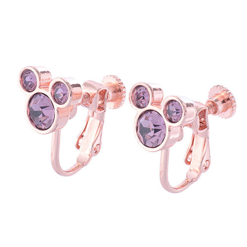 TDR - Mickey Mouse Shaped Pink Gold Earrings