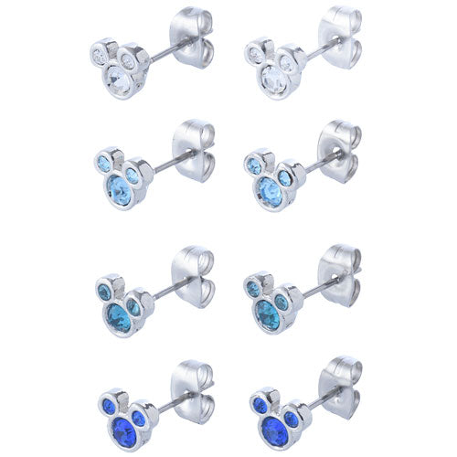 TDR - Mickey Mouse Shaped Blue Gradation Color Pierced Earrings Set