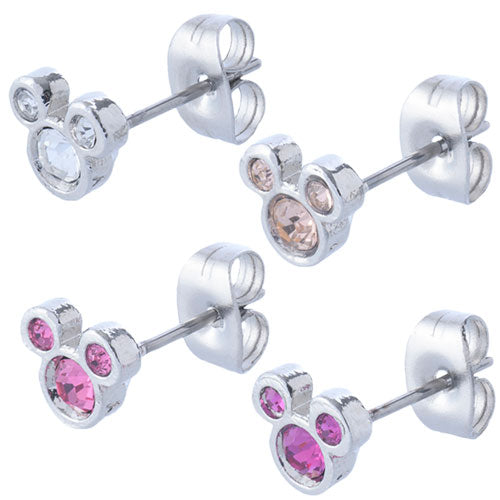 TDR - Mickey Mouse Shaped Pink Gradation Color Pierced Earrings Set