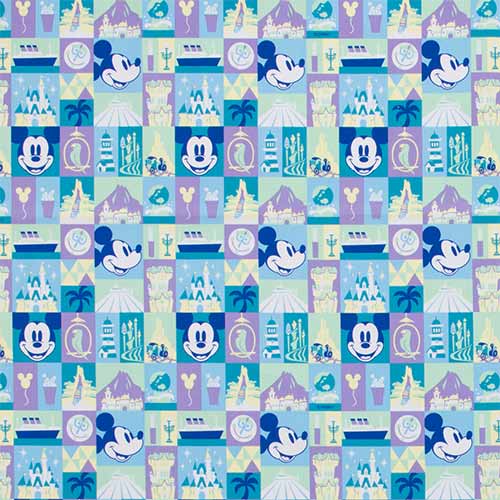 TDR - Mickey Mouse Park Motif Cloth Fabric Patchwork