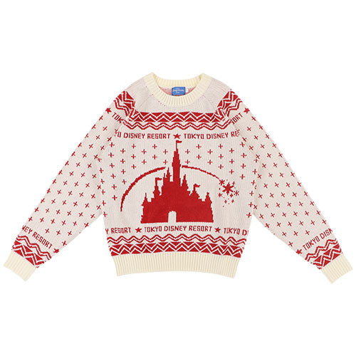 TDR - "Tokyo Disney Resort" & Cinderella Castle Sweater for Adult (Color: Red) (Release Date: Nov 10)