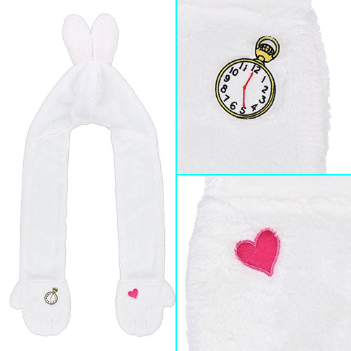 TDR - White Rabbit 3 in 1 Beanie with Long Paw Scarf