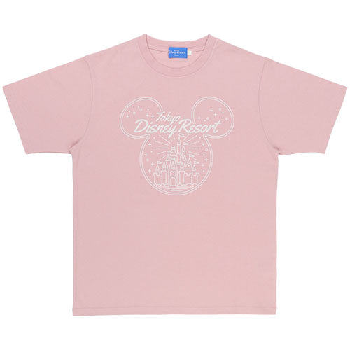 TDR - Tokyo Disney Resort x Cinderella Castle & Mickey Mouse Head T Shirt for Adults (Color: Pink) (Release Date: Apr 27)