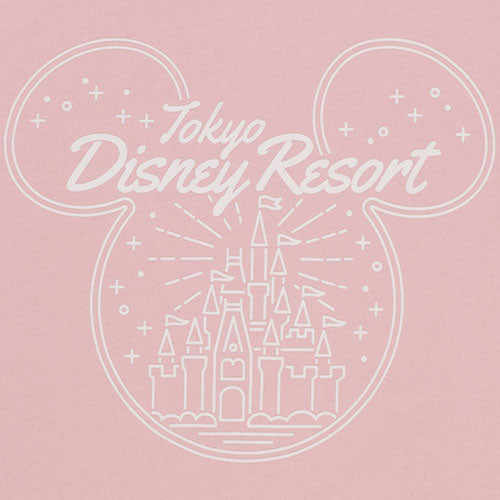 TDR - Tokyo Disney Resort x Cinderella Castle & Mickey Mouse Head T Shirt for Adults (Color: Pink) (Release Date: Apr 27)