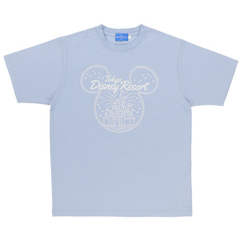 TDR - Tokyo Disney Resort x Cinderella Castle & Mickey Mouse Head T Shirt for Adults (Color: Baby Blue) (Release Date: Apr 27)