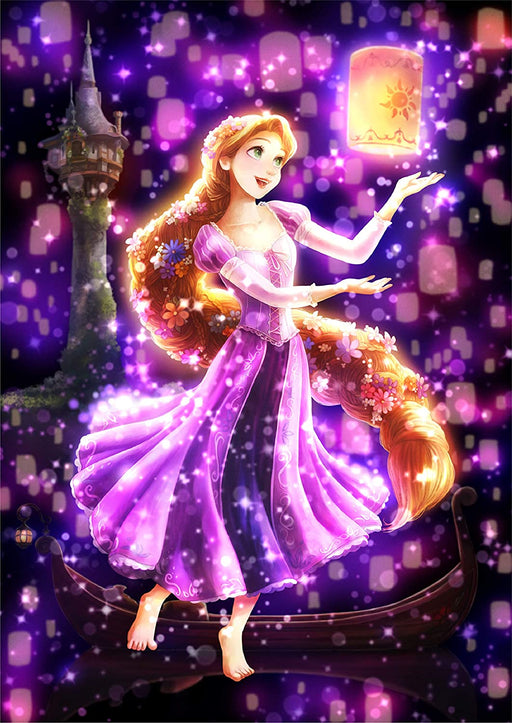 Japan Tenyo - Disney Puzzle - 266 Pieces Tight Series Stained Art - Twinkle Shower x A Dream in the Night Sky (Rapunzel)