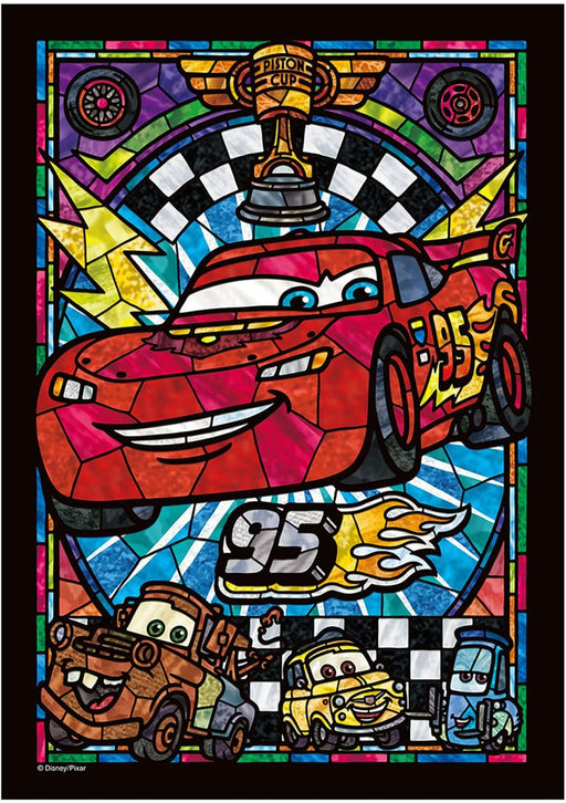 Japan Tenyo - Disney Puzzle - 266 Pieces Tight Series Stained Art - Stained Glass x Lightning McQueen