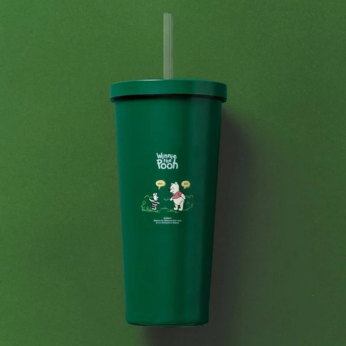 Taiwan Disney Collaboration - Oolab Disney Retro Series - Pooh & Piglet 710 ML Ceramic Easy Clean Straw Cup - Green